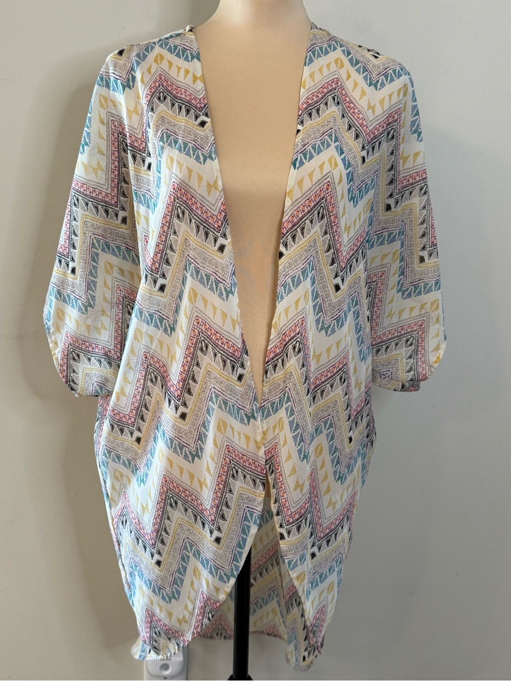 Love Squared southwestern kimono cardigan swim coverup SZ SM